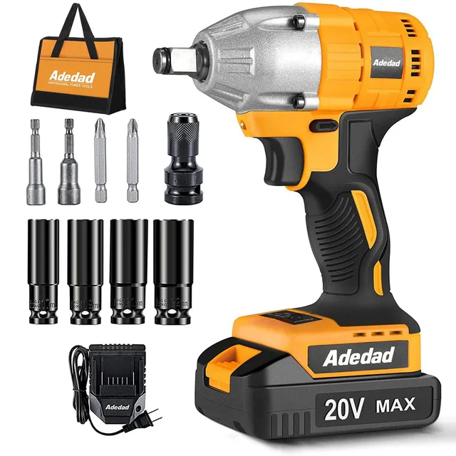 High-Torque Lithium Impact Wrench Industrial Rechargeable Brushless Electric Wrench Multi-Functional High-Power Wrench