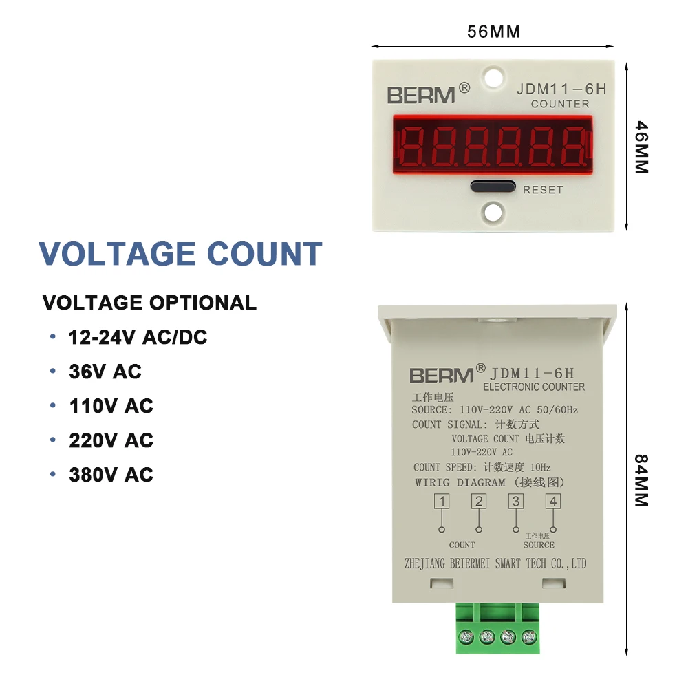 High Precision Electronic Counter 6 Digit Counter JDM11-6H With Power off Memory Sensor Count Digital Counter