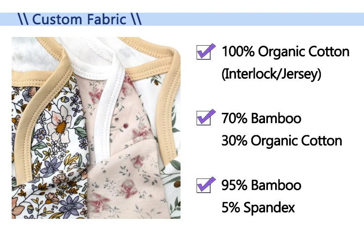 Custom Bamboo Print Footie Baby Pajamas Newborn Rompers
