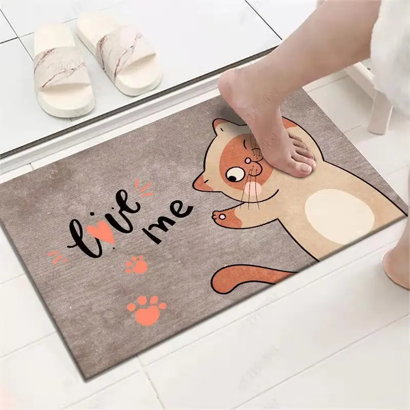 YFL High Quality 100% Polyester Microfiber Soft Absorbent Bathroom Customized Color Anti Slip Pvc Bathroom Mat Floor factory