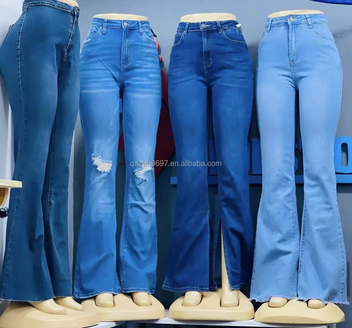 Overstock Apparels Ladies Skinny Denim Cotton Stretch Jean Chinese Stock  Lot Women's Trousers Fashion Ladies Jean