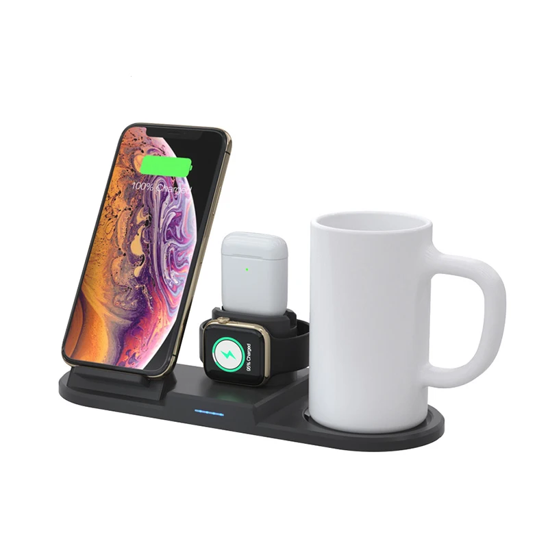 Трендовые товары, Новое поступление 2020, беспроводное быстрое зарядное устройство с сертификатом qi и подогревателем для кружки
