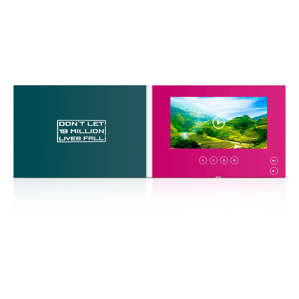 Video Brochure with LED Panel Screen MP3 Video Playback