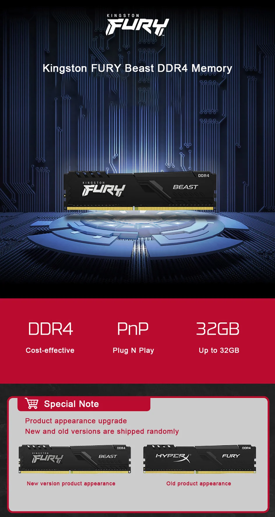 Kingston Fury Beast Memori Desktop Dimm 