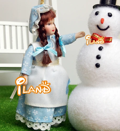 
 Миниатюры iland 1/12, Миниатюрные модели людей/фигурки девушек в синем платье PP003D  