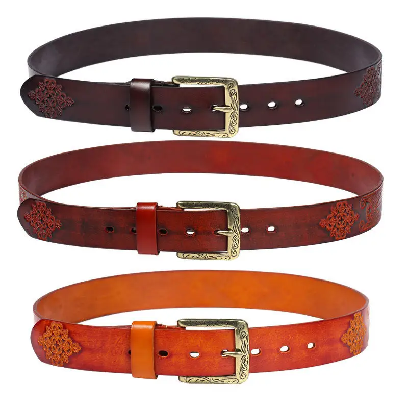 Classical Retro Genuine Leather Embossed Strap Belt For Men Buy Men