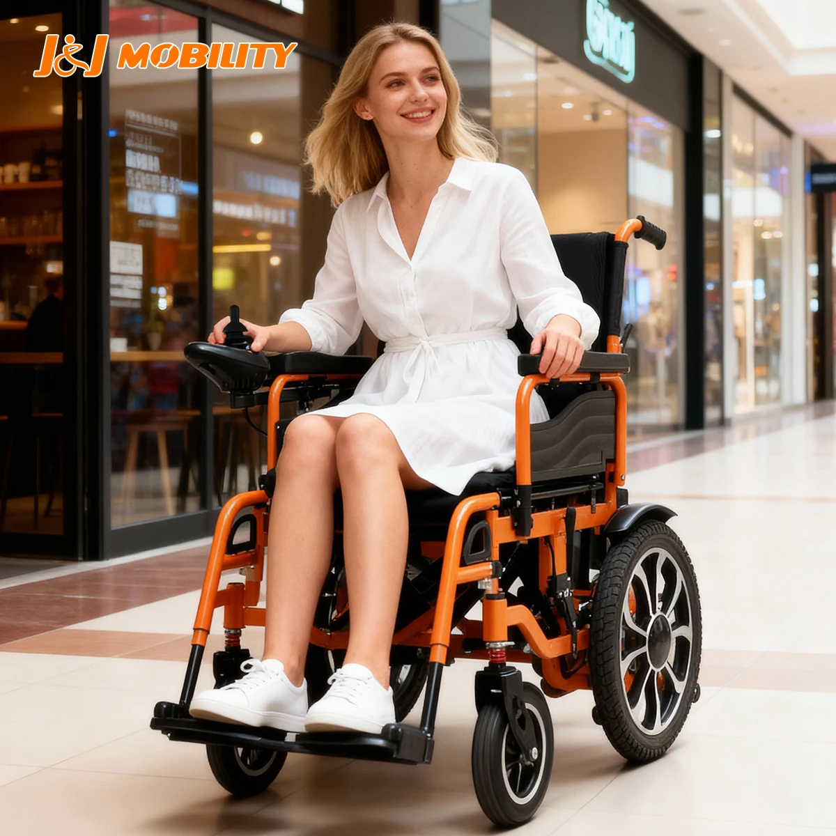 J&J Mobility  Power Electric Wheelchair for Disabled People Wheelchair Electric Foldable 150 kg Stair Climbing L002- 50111