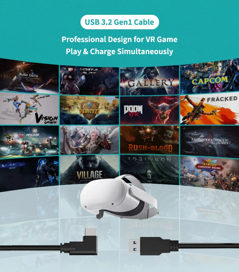 Usb 3.2 Gen1 Type C Cable For Vr Oculus Quest2 Link Cable 27