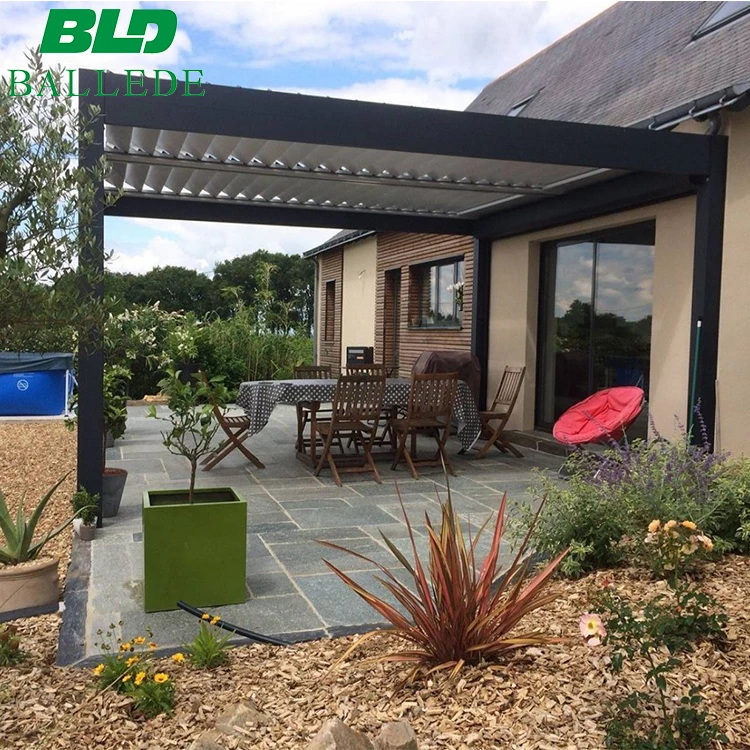 Motorized Waterproof Pergolas Ideas Rainproof Patio Cover Awning Gazebo Louvre Roof Aluminum Pergola Roof