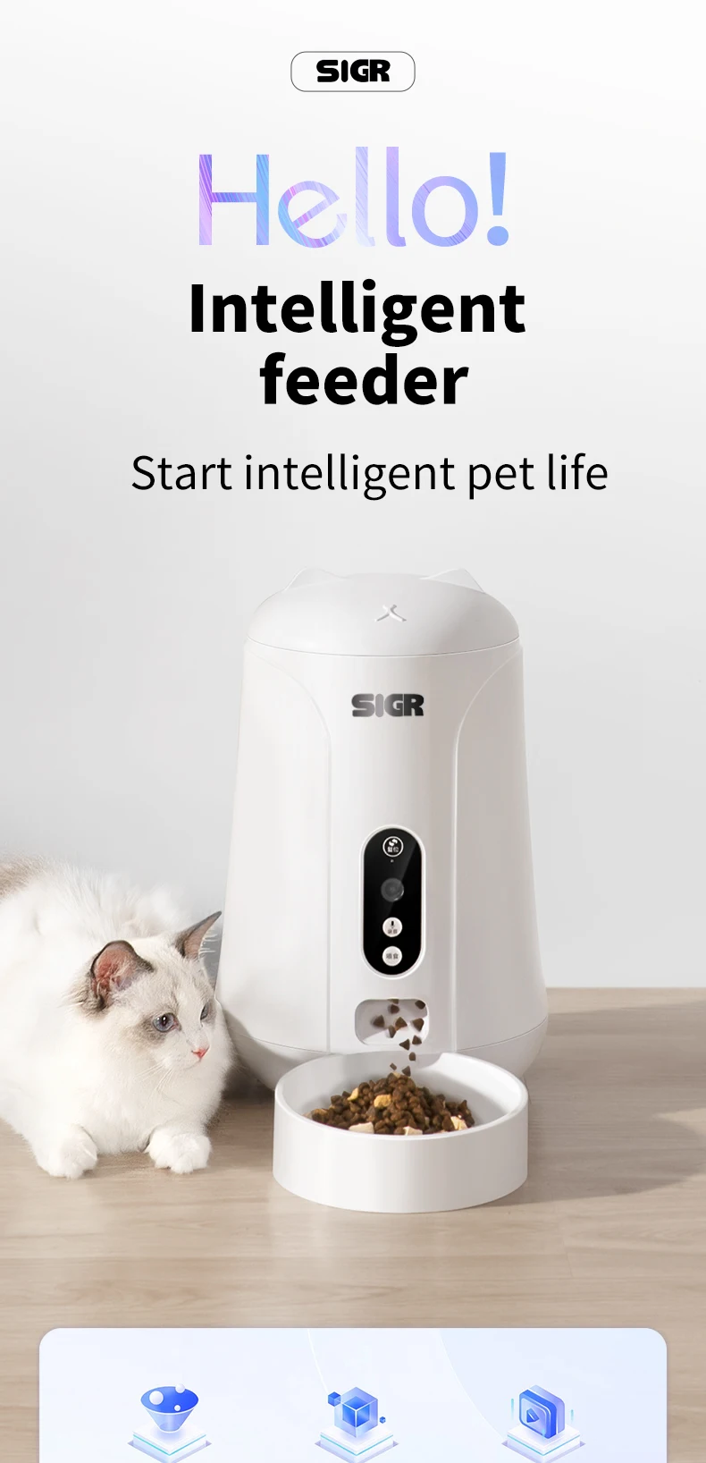 Alexa Toy Wifi Tuya Smart Pet Feeder Dog Treat Dispenser, View feeder