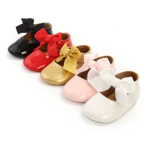 Fashion Spring&Autumn Baby Girl Lace Bow Design Princess Shoes With TPR Soled Baby Shoes