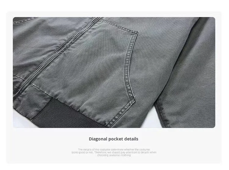 Spring Autumn Thin Bomber Jacket Wool Cotton Material Streetwear Heart Pattern Discharge Printing Men Women manufacture