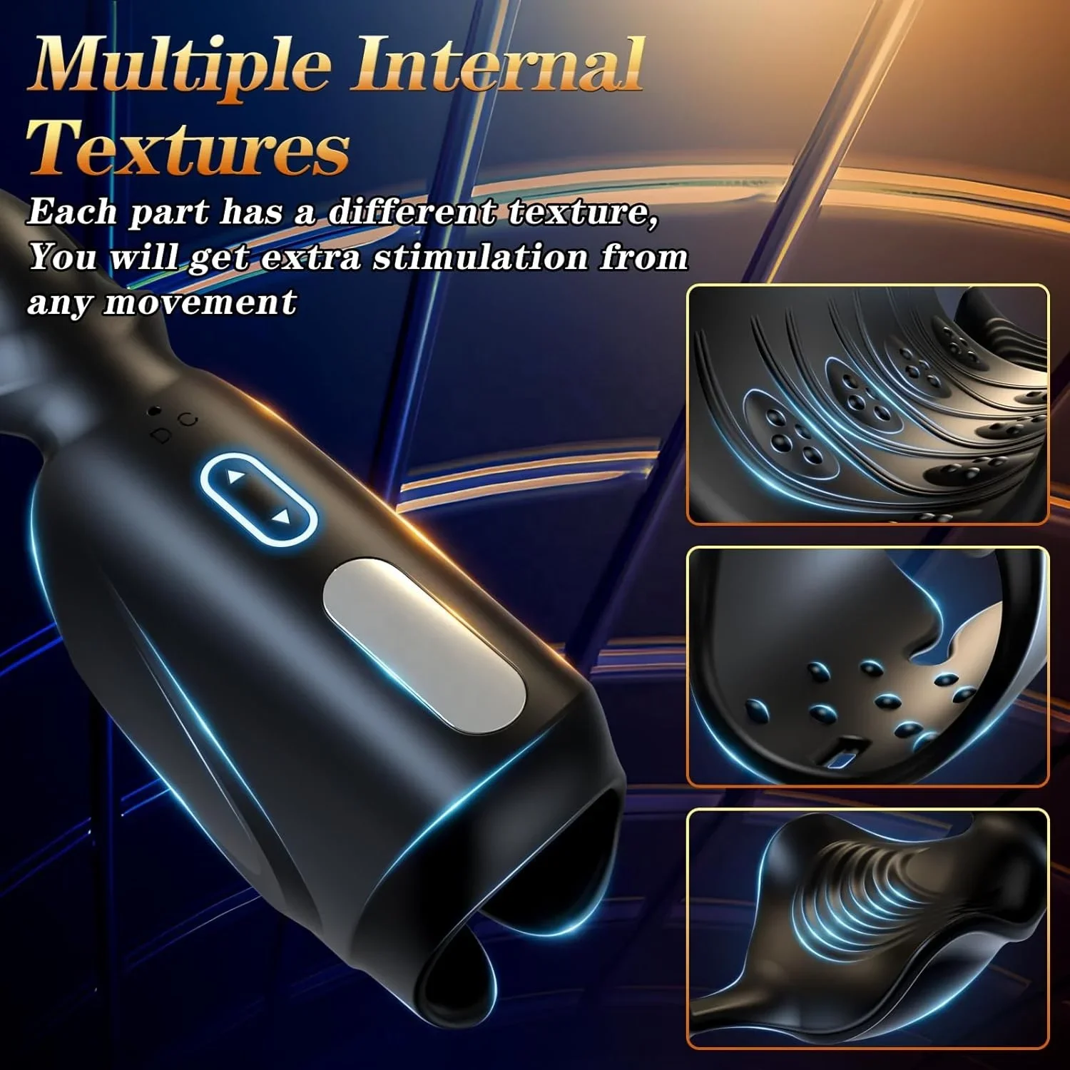 Automatic Double Action Male Masturbator 10-Mode Vibrating TPE Stroker Glans Penis Trainer Stimulator Sex Toy