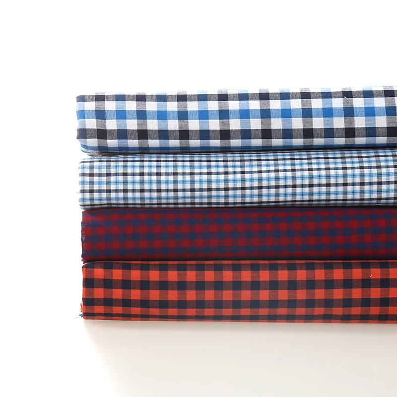 Лидер продаж, 60 хлопчатобумажная, 40 полиэфирная пряжа, крашенная клетчатая Поплиновая ткань для мужских рубашек