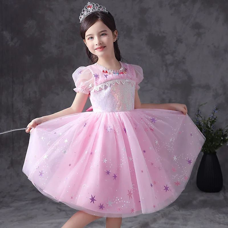 Happy New Year Elsa Costume - Kids Girls Princess Dress