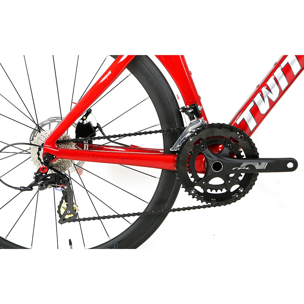 Twitter Aero Carbon Fiber Road Bike 700C, SENSAH 24 Speed, Double