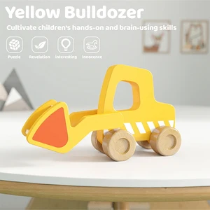 Hot Selling Early Educational Stacking Solid Wooden Toy Car Retro Classic Forklift Car