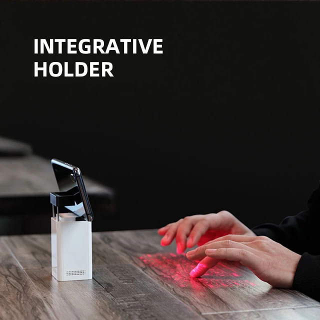 R8 New Style Multi Function Power Bank  Wireless Projection Mini Virtual Laser Keyboard with Holder