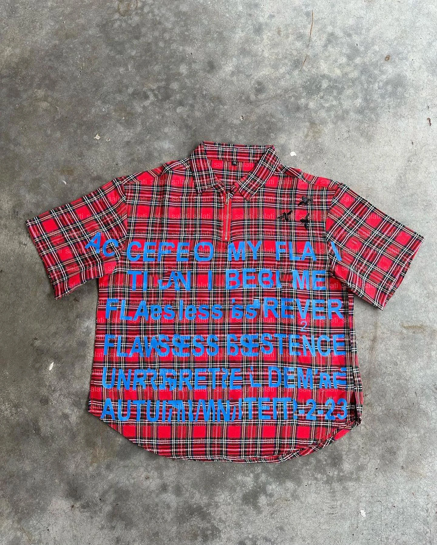 Custom Summer Tshirt Short Sleeve Heavy Weight Cotton Boxy Fit Screen Print Zip up Plaid Polo T Shirts Dress Work Shirts for Men gallery 8