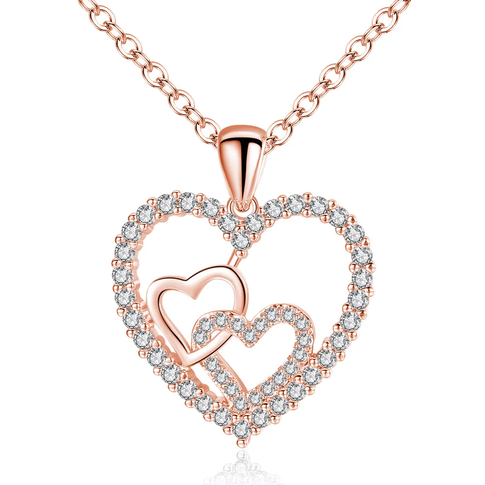 Buy Rose Gold Necklace,Heart Pendant 