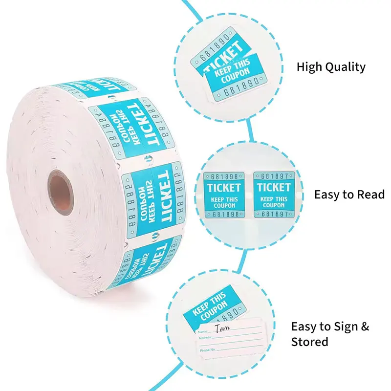 Online Flight Lottery Paper Custom Printing Coupon Tickets Raffle Arcade Prizes Roll for Fair Carnival Admission Party Carnival