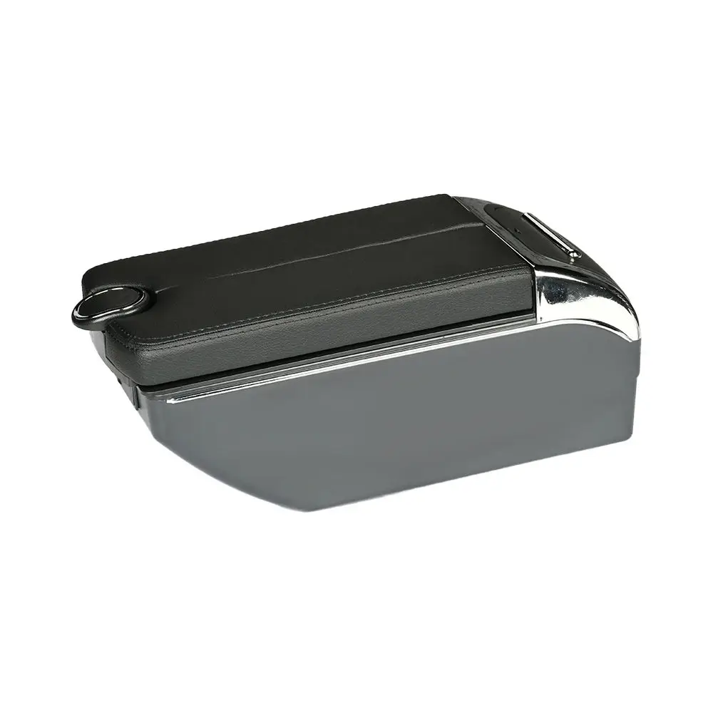 product usb adjustable universal armrest box auto interior central store content box car armrest box with cup holder-4