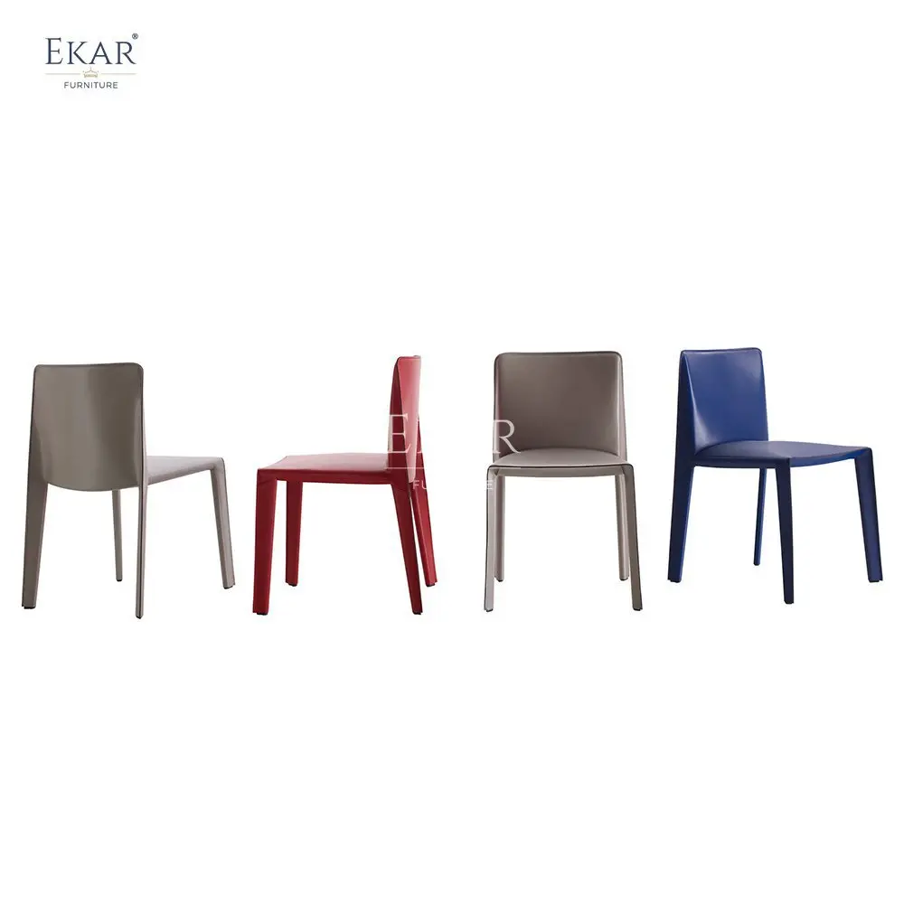 Modern Design Metal Frame Upholstered Dining Chair Stylish and Comfortable Leather Seating for Home Bar or School