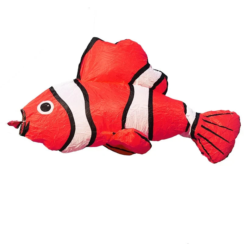 3D Colorful Clown Fish Nylon Kite Inflatable Soft Pendant Accessories for Outdoor Sports Toy Kite