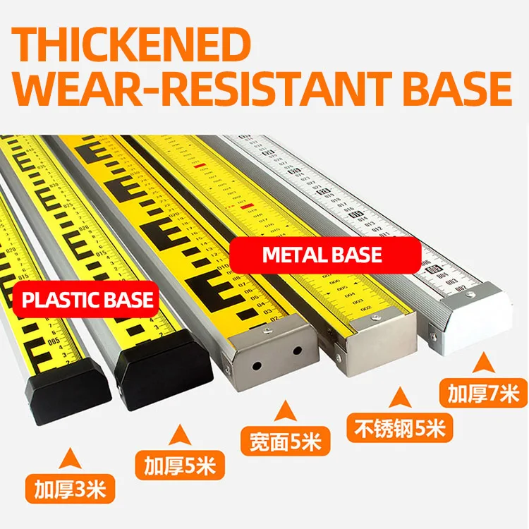 Industrial Aluminum Levelling Staffs 3m 5m 7m Auto Level Light Type