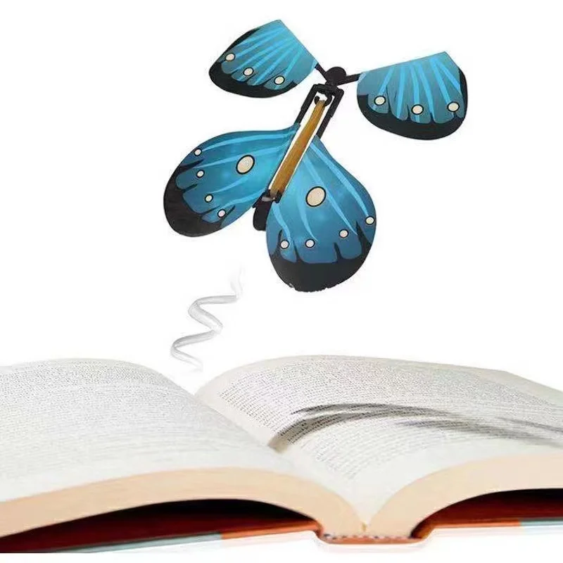 Wind up Flying Butterfly Small Magic Butterflies Magical Fairy Flying Butterfly Toy for Bookmark Greeting Card