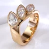 Anillo de diamantes de laboratorio de oro macizo de 14 quilates