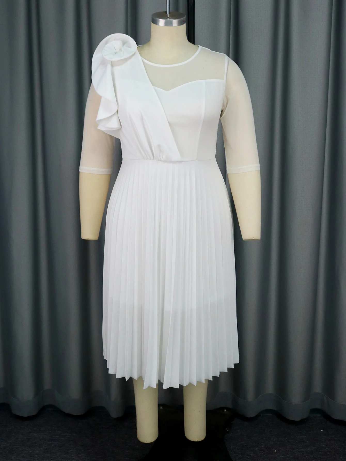 Elegant Plus Size Casual White Dress For Women - Oem Elegant Plus Size Casual White Dress For Women - Oem
