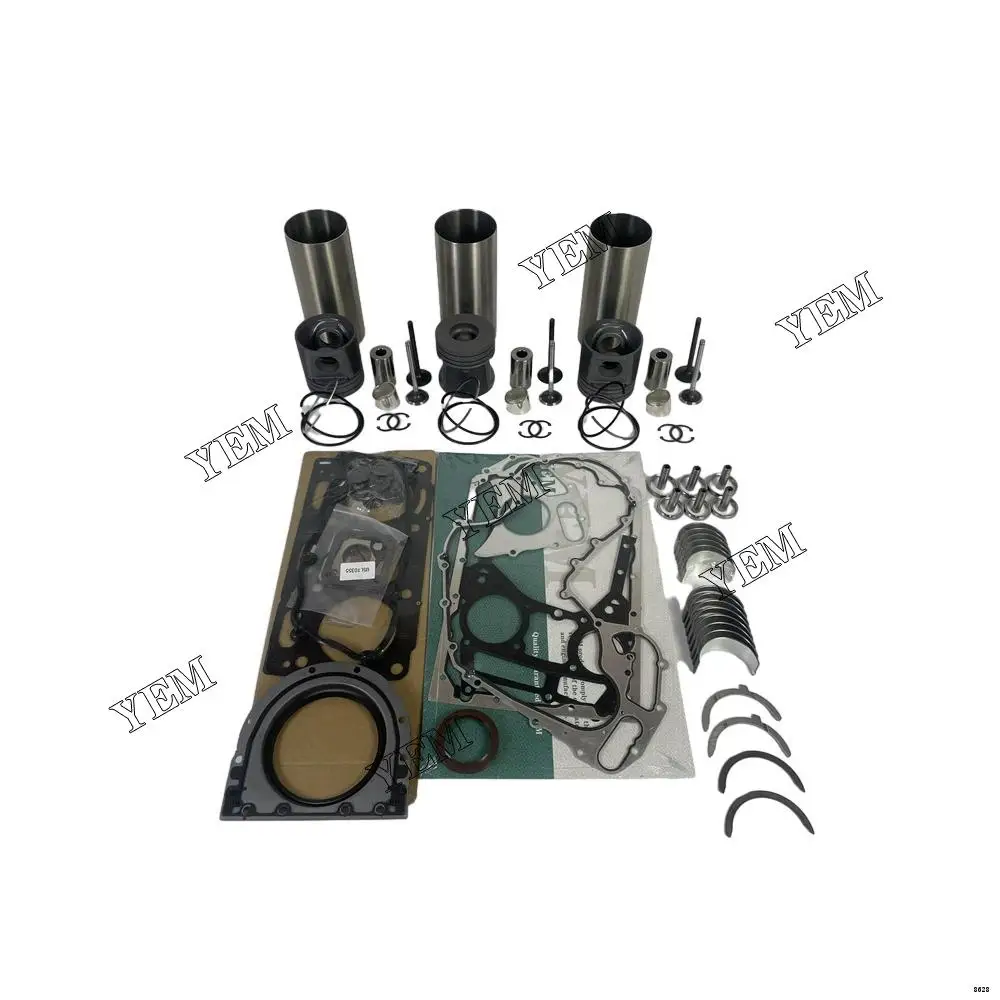 Overhaul Kit With Piston Rings Liner Bearing Valves Gasket Kit Fit for Perkins 1103