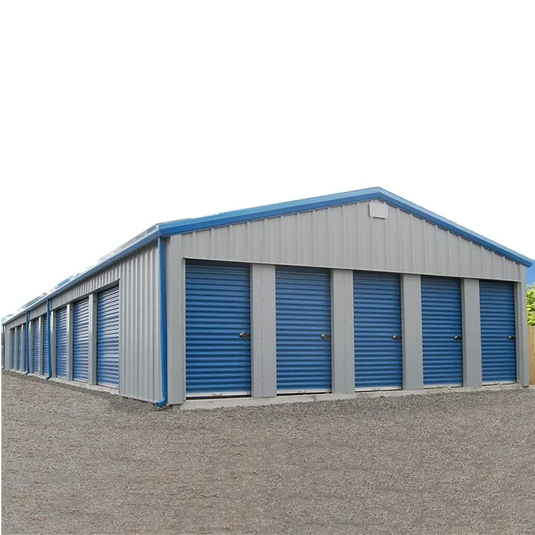 Industrial Design Style New Low-Cost Quick Build Prefab Steel Structure for Workshop Garage Shed & Inside Self Storage Units
