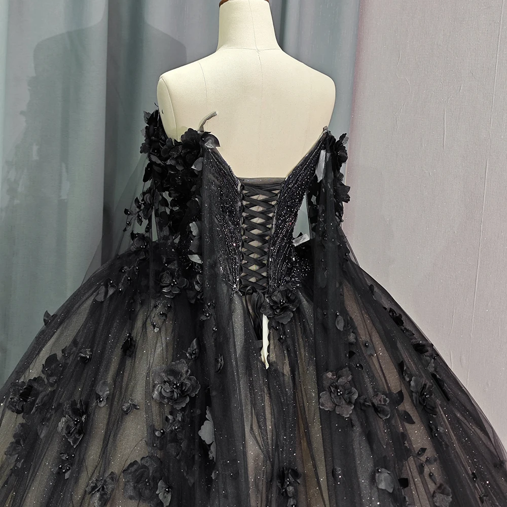 chinese dress ladies Gothic Black A-Line Boho Lace Bell Sleeves Wedding Dress Vintage Inspired  Modest Sheath Bateau Neck Appliqued Bridal Gown