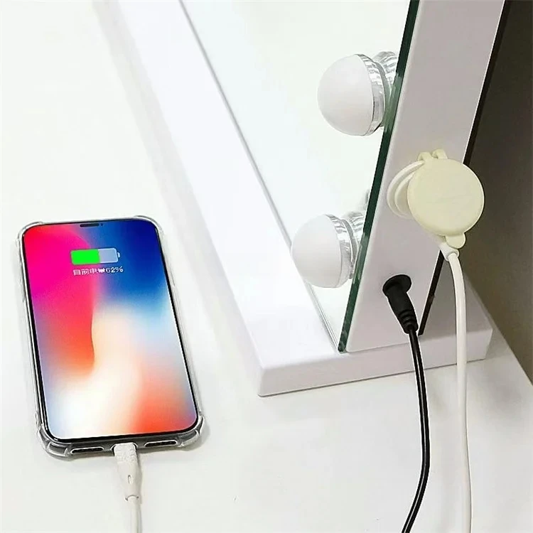 product custom modern luxury led smart touch dressing table desktop photo booth mirror for bedroom bathroom decorative touch switch-2