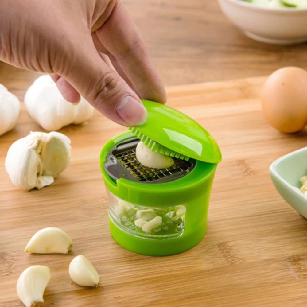 Garlic Chopper, Hand Press Chopper with 2pcs Plastic Box, food