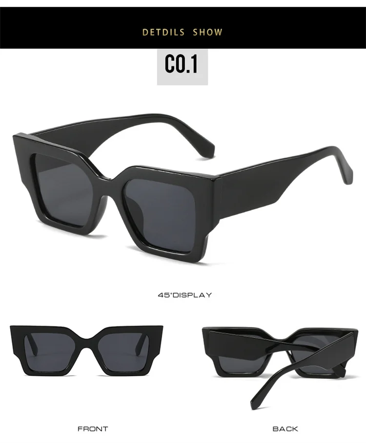 2023 Hot Custom Logo Oversized Square Cat Eye Sunglasses For Women Rose ...
