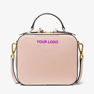 Custom Logo Pebble Leather Ladies Trunk Crossbody Messenger Bag Top Handle Handbag Purse for Women