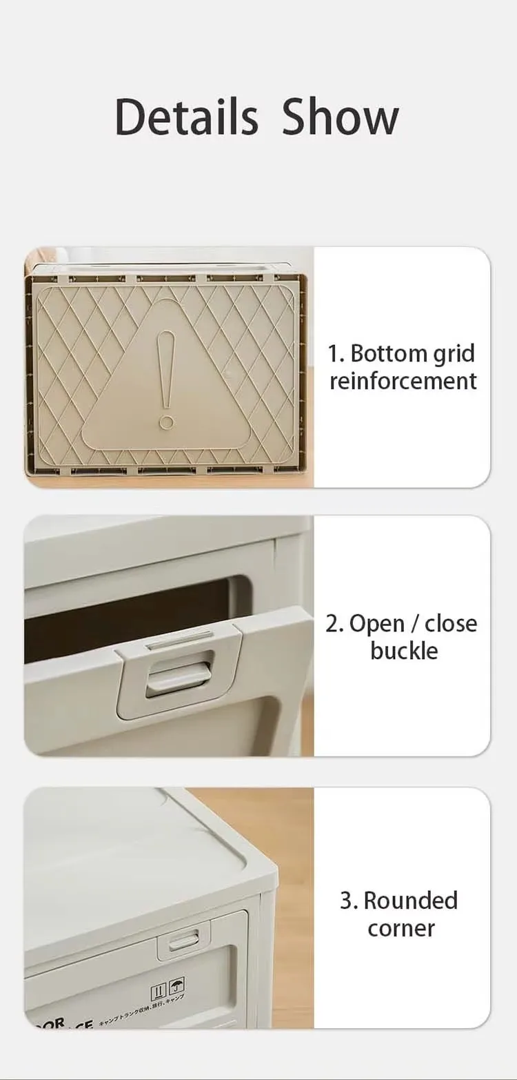 Large Plastic Storage Box with Side Opening Door Injection Technics Rectangle Shape for Car Trunk Camping Toy Storage factory