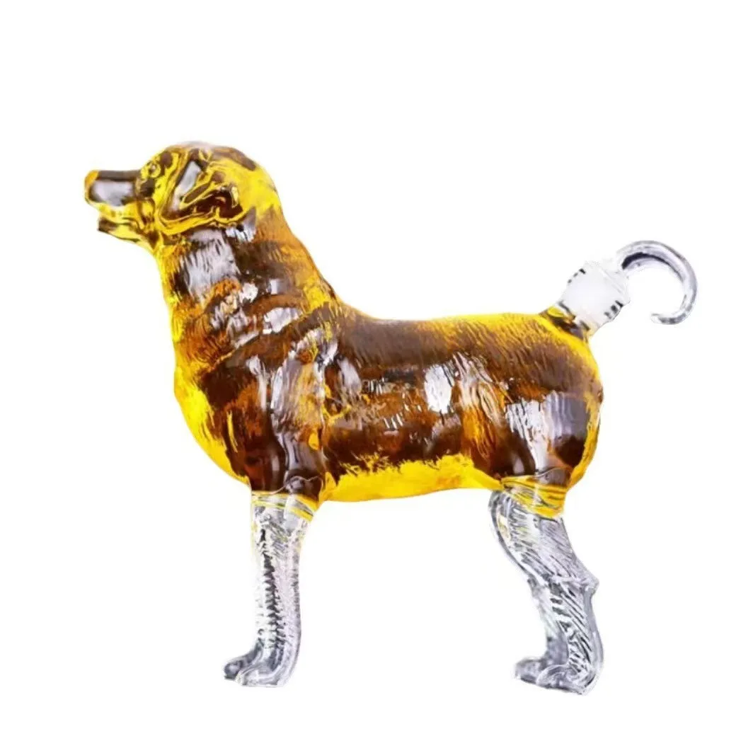Bouteille De Whisky En Forme De Chien De Chasse - Récipient En Verre Hermétique - Décoration Vintage Pour Salon, Bureau - Idée Cadeau