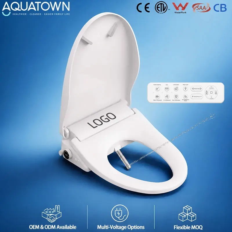 V Shape Remote Control Smart Toilet Seat Easy Installation Bidet Compact Ultra Slim Brackets and Hoses From ODM Manufacturer