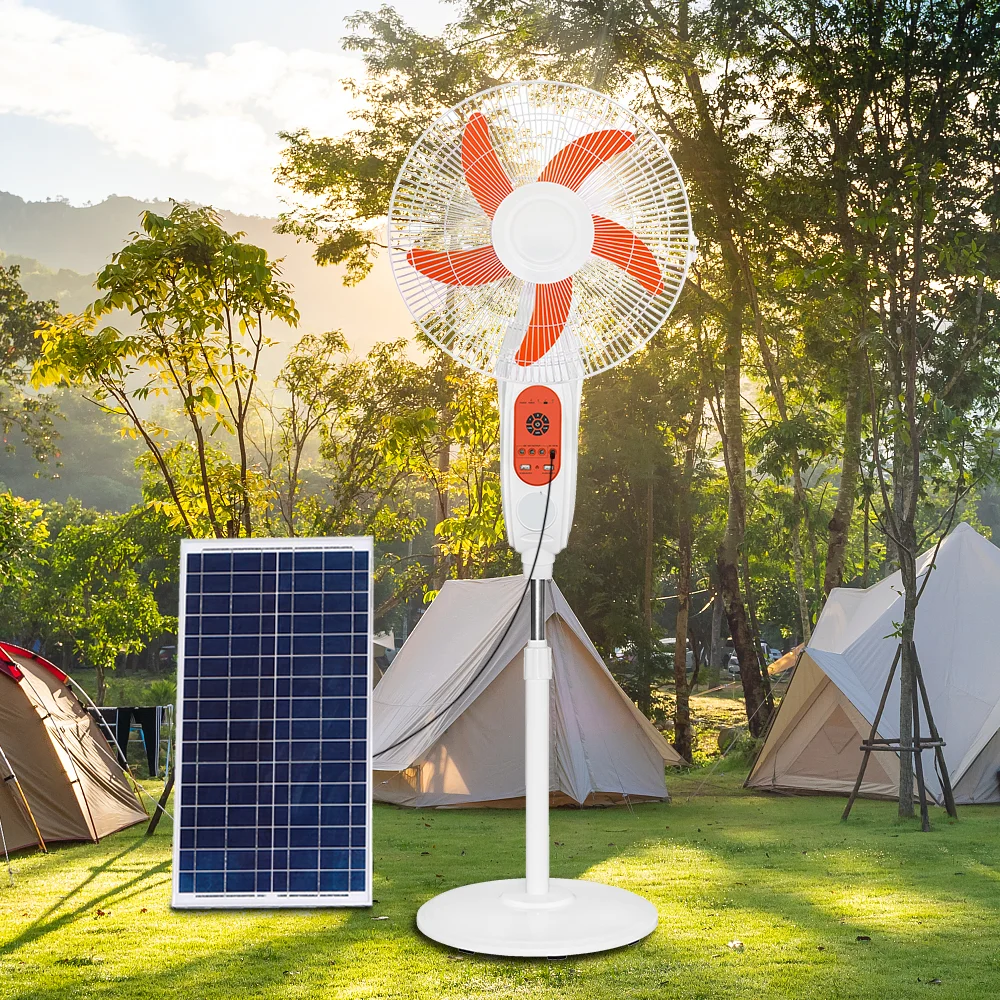 Rechargeable Solar Fan Blades, 16 Inch, Remote Control