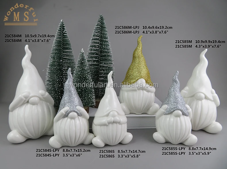 Ceramic santa claus figurine Christmas ornament winter gifts for home decoration