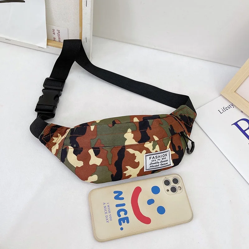 Children's Camo Militair Canvas Fanny Pack Cute Functional