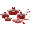 Set di pentole antiaderenti da 25 pezzi in rosso
