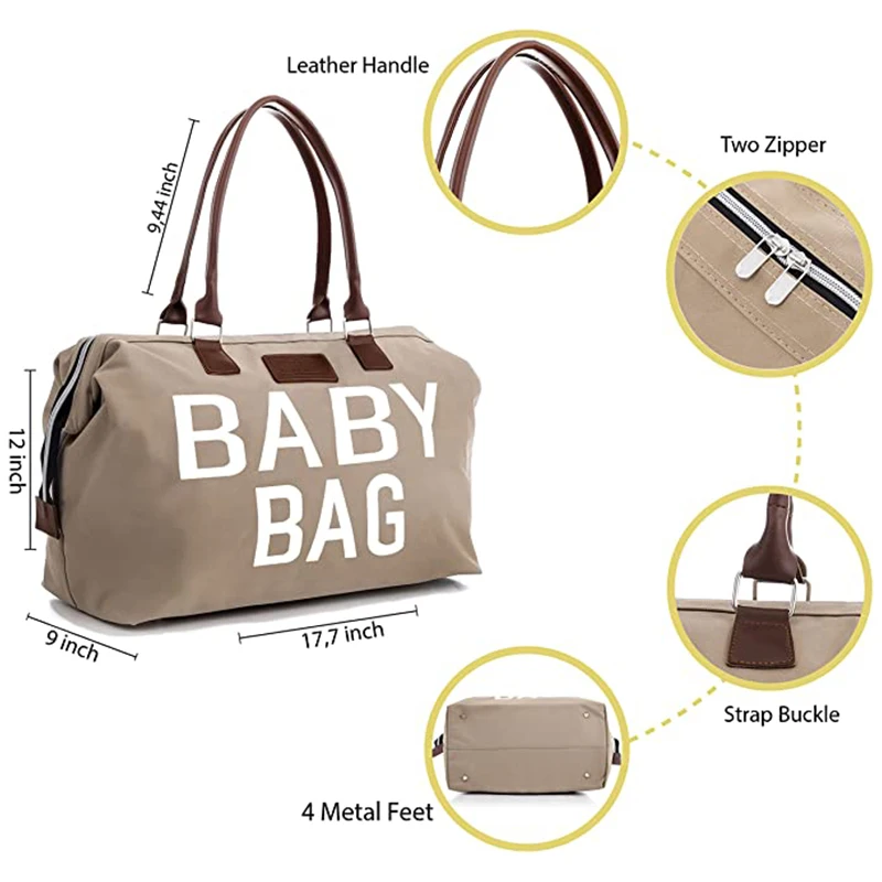 Portable Multifunctional Hospital Mommy Baby Nappy Diaper Tote Bag