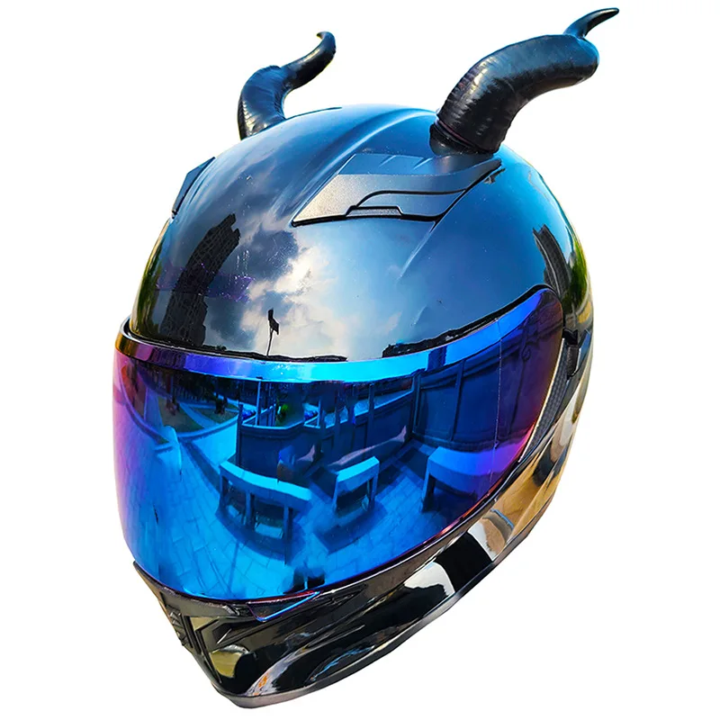 Motorcycle Helmet Decorations Devil Horn Sucker Locomotive