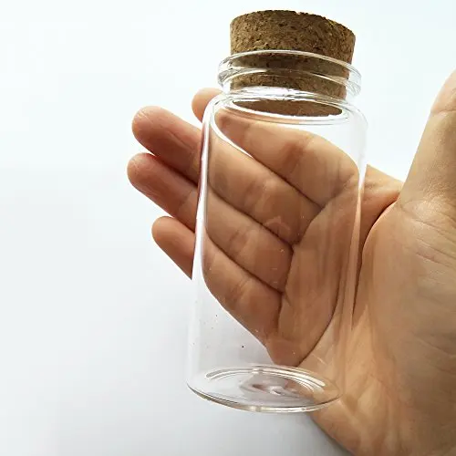 Storage Bottle 100ml Small Glass Bottles Vials Jars with Cork Stopper 47x90mm