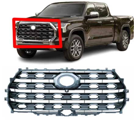 car body kit Smoked Chrome grille with Camera Hole front grille For Toyota Tundra 2022 2023